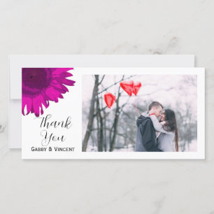 Merci de tournesol rose Pop Art Carte photo