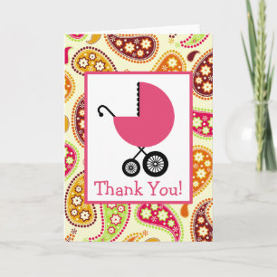 Merci de transport Baby shower Paisley & Pink