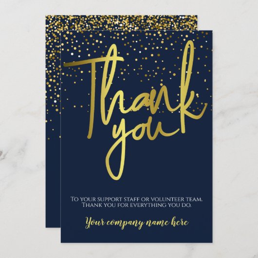 Merci de typographie de l'entreprise Blue Gold (Devant / Derrière)