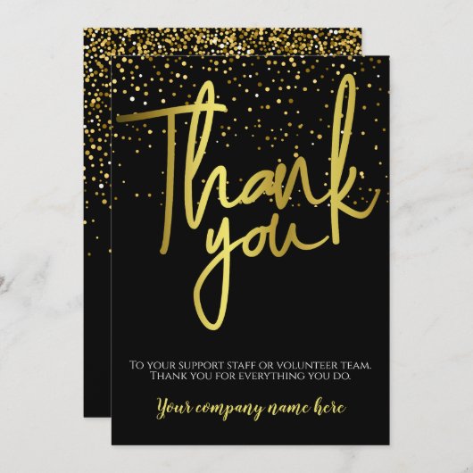 Merci de typographie de l'or noir de l'entreprise (Devant / Derrière)