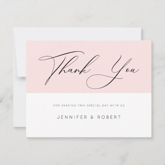 Merci de typographie moderne sur rose clair & blan (Devant)