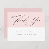 Merci de typographie moderne sur rose clair & blan (Devant / Derrière)