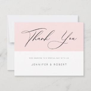 Merci de typographie moderne sur rose clair & blan