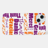 Merci de typographie multilingue violet orange (Verso Horizontal)