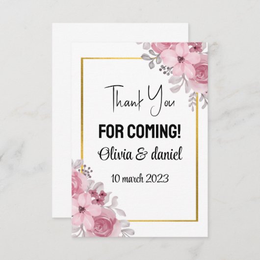 Merci de venir Cartes de Merci (Devant / Derrière)