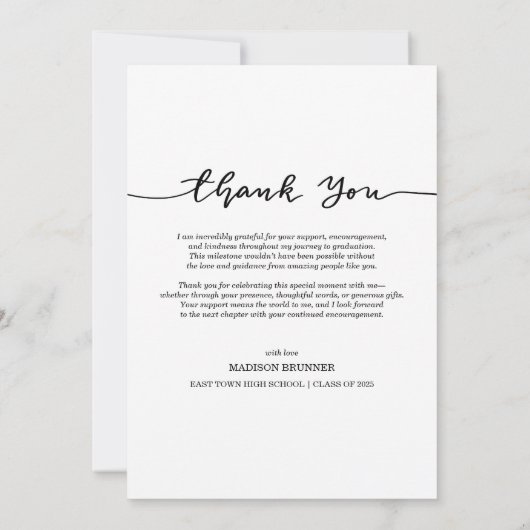 Merci décontracté manuscrit Script Graduate Photo (Dos)