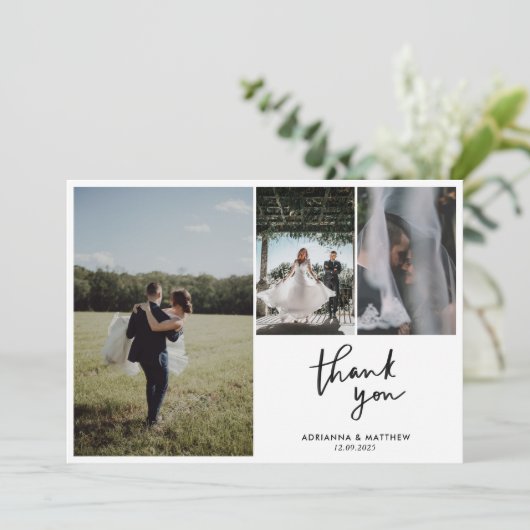 Merci Décontracté Mariage moderne Script Quatre Ph (Debout devant)