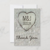 Merci découpé de mariage d'arbre de bouleau de (Devant)