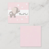 Merci d'éléphant de coeur rose Cartes pour notes (Devant / Derrière)