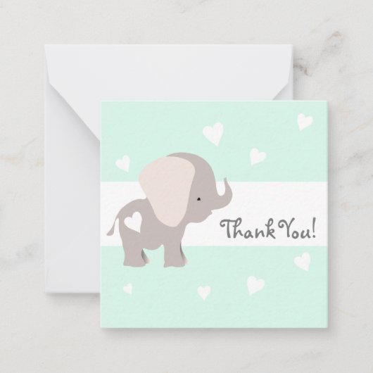 Merci d'éléphant du coeur de la Mint Cartes pour n (Devant)