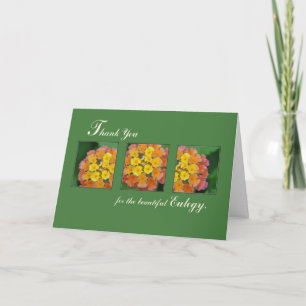 Merci d'éloge, Fleurs sur vert