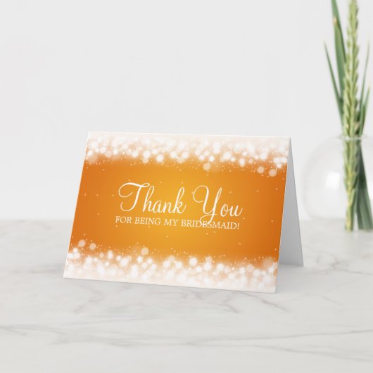 Merci Demoiselle d'Honneur Magie Étincelle Orange (Devant)