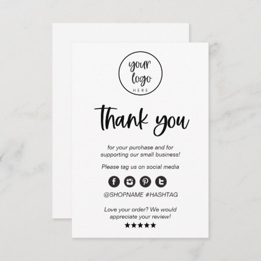 Merci D'Entreprise Minimal Moderne Pour L'Insertio (Devant / Derrière)