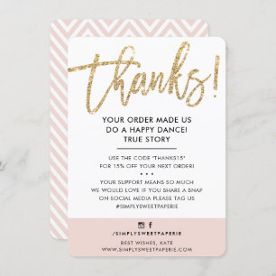 Merci d'entreprise parties scintillant or moderne 