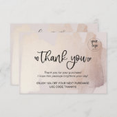 Merci D'Entreprise Pour Commandes Insérer Gold Blu (Devant / Derrière)