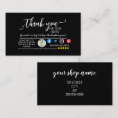 Merci d'entreprise pour votre carte de vente de co (Devant / Derrière)