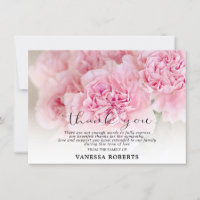 Merci des oeillets rose en Sympathie | PHOTO