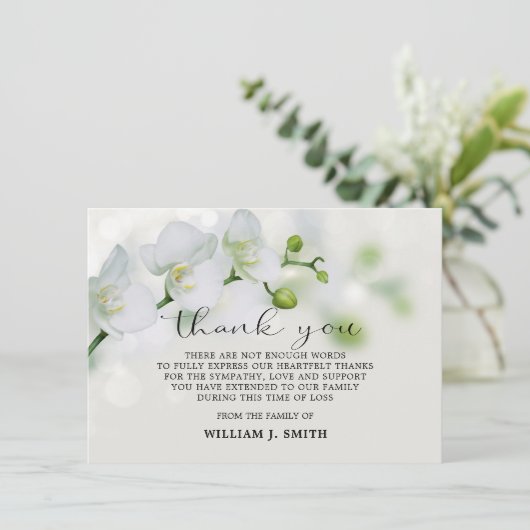 MERCI des orchidées blanches en sympathie (Debout devant)