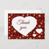 Merci des ornements en or rouge Noël (Devant / Derrière)