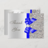 Merci des Séquences d'argent Royal Blue Faux Bow (Devant / Derrière)