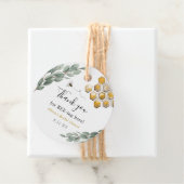 Merci d'être ici Étiquette de faveur d'eucalyptus (En situation)