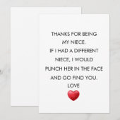 MERCI D'ÊTRE MA NIÈCE, ANNIVERSAIRE DE LA NICE (Devant / Derrière)