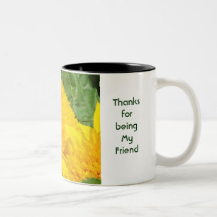 Merci d'être mon ami ! Mug Tasse Fleurs