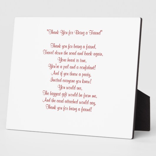 Merci d'être mon ami - Plaque (Côté)