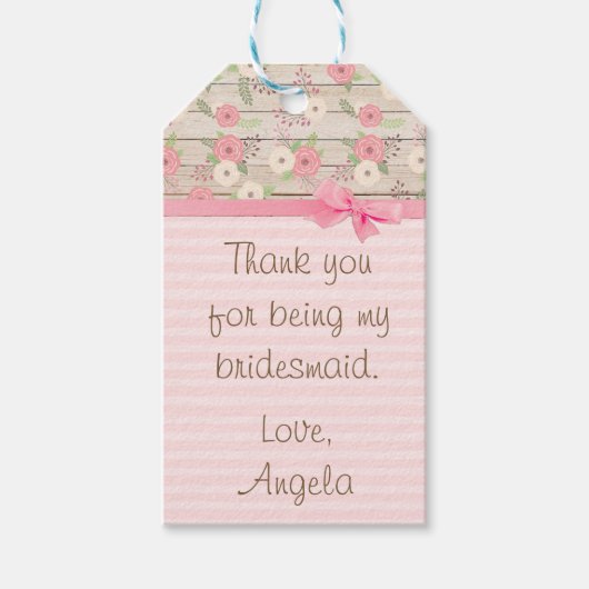 Merci d'être mon étiquette cadeau de demoiselle d' (Devant)