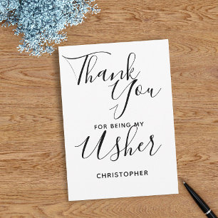 Merci d'être mon Mariage Usher Flat Card