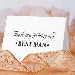 Merci d'être mon Meilleur Mariage Homme<br><div class="desc">Carte de remerciements élégante, surtout pour votre Best Man. Écrite dans un texte élégant et une typographie forte et audacieuse, la carte dit "Merci d'être mon Meilleur Homme". L'intérieur est vide pour que vous puissiez ajouter un message, si vous le souhaitez. Si vous souhaitez ce design minimaliste dans différentes couleurs,...</div>