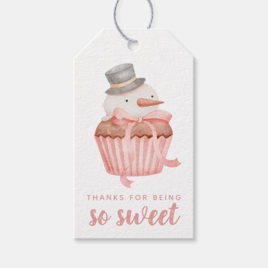 Merci D'Être Si Douce Étiquette Cadeau Snowman (Devant)