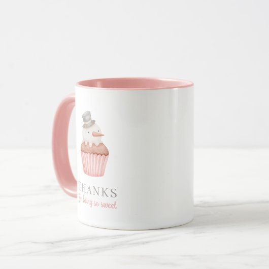 Merci D'Être Si Douce Snowman Cupcake Mug (Devant gauche)