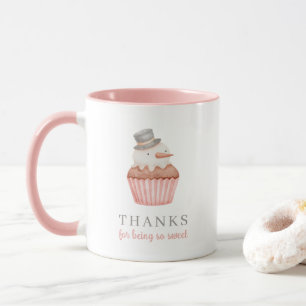 Merci D'Être Si Douce Snowman Cupcake Mug