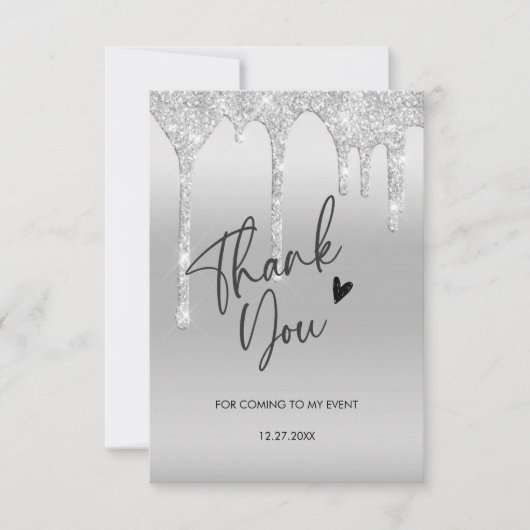 merci d'être venu carte de remerciement goutte à p (Devant)