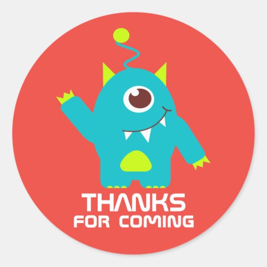 Merci d'être venu enfants alien autocollant d'anni (Devant)