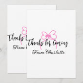 merci d'être venu nom du texte du message rose f (Devant / Derrière)