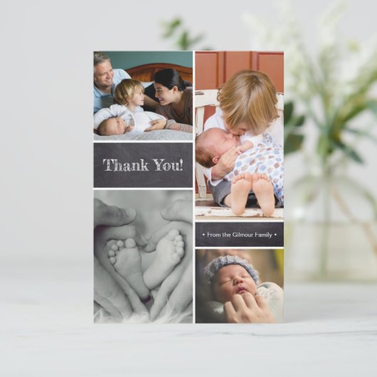 Merci, deuxième bébé faire-part de naissance (Debout devant)