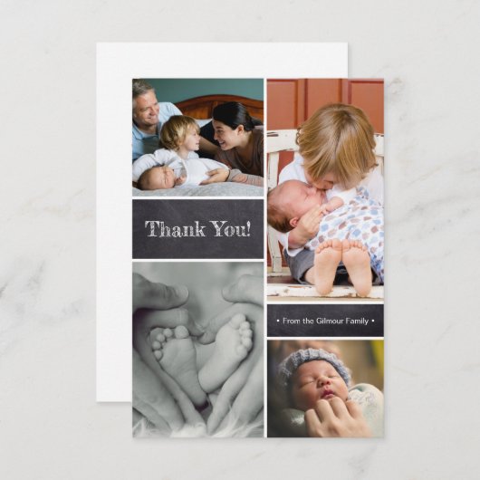 Merci, deuxième bébé faire-part de naissance (Devant / Derrière)