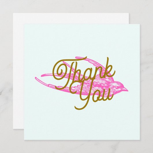 Merci d'hirondelle rose rétro (Devant / Derrière)