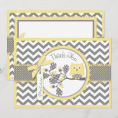 Merci d'impression de hibou jaune et de Chevron (Devant / Derrière)