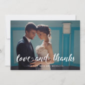 Merci d'impression géométrique bleu Mariage photo (Devant)