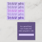 Merci d'Merci violet Merci aux cartes (Devant / Derrière)