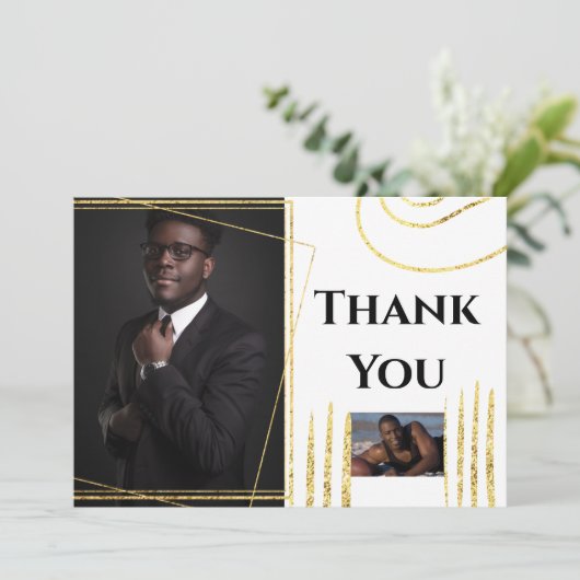 Merci DO-IT-YOURSELF 2 photos en or moderne formes (Debout devant)