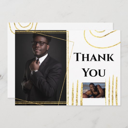 Merci DO-IT-YOURSELF 2 photos en or moderne formes (Devant / Derrière)