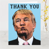 MERCI DONALD TRUMP KISS carte de voeux (Fleur jaune)