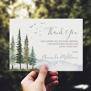 Merci du Baby shower des bois