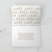 Merci du Baby shower du train Bear Blue (Intérieur)