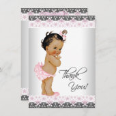 Merci du Baby shower ethnique pour filles (Devant / Derrière)