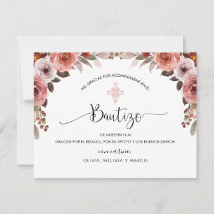 Merci du baptême de la fille rose